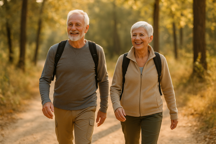older couple walking